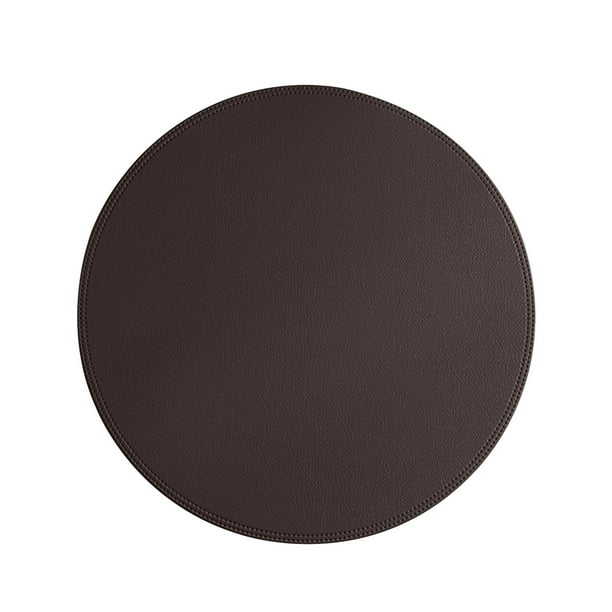 Pisexur Batería de cocina Mantel individual redondo de cuero sintético de color liso, tapetes para café, tapetes para mesa de cocina, tapetes para mesa de cocina fáci para la cocina del hogar