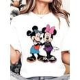 thumbnail image 1 of Disney Mickey et Minnie Mouse T-Shirt Graphique d'Été Mignon Toutes Tailles P-5TG, 1 of 4