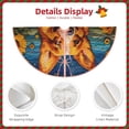 thumbnail image 4 of Daiia Artistic Sunflower Corgi Drawing Merry Christmas Tree Skirt , Xmas Large Lace-up Tree Skirt, Santa Snowflakes Rustic Home Decorations New Year Party Farmhouse Decor-30", 4 of 7