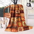 thumbnail image 2 of Fall Pumpkins and Autumn Leaves Pattern Blanket,Comfortable Soft Lamb Wool Throw Blanket,All Season,Warm Lightweight Blankets for Sofa Bed Couch Living Room Chair,60"x80", 2 of 4