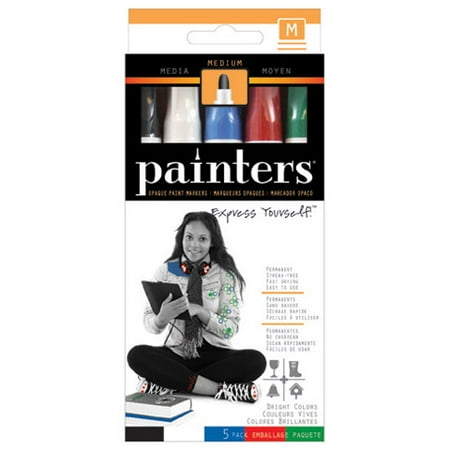 Painters Paint Markers - Opaque - Medium Tip - 5 Colors