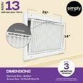 thumbnail image 5 of Simply Filters 14x24x1 MERV 13, MPR 1500, AC Furnace HVAC Air Filter (8 Pack), 5 of 8