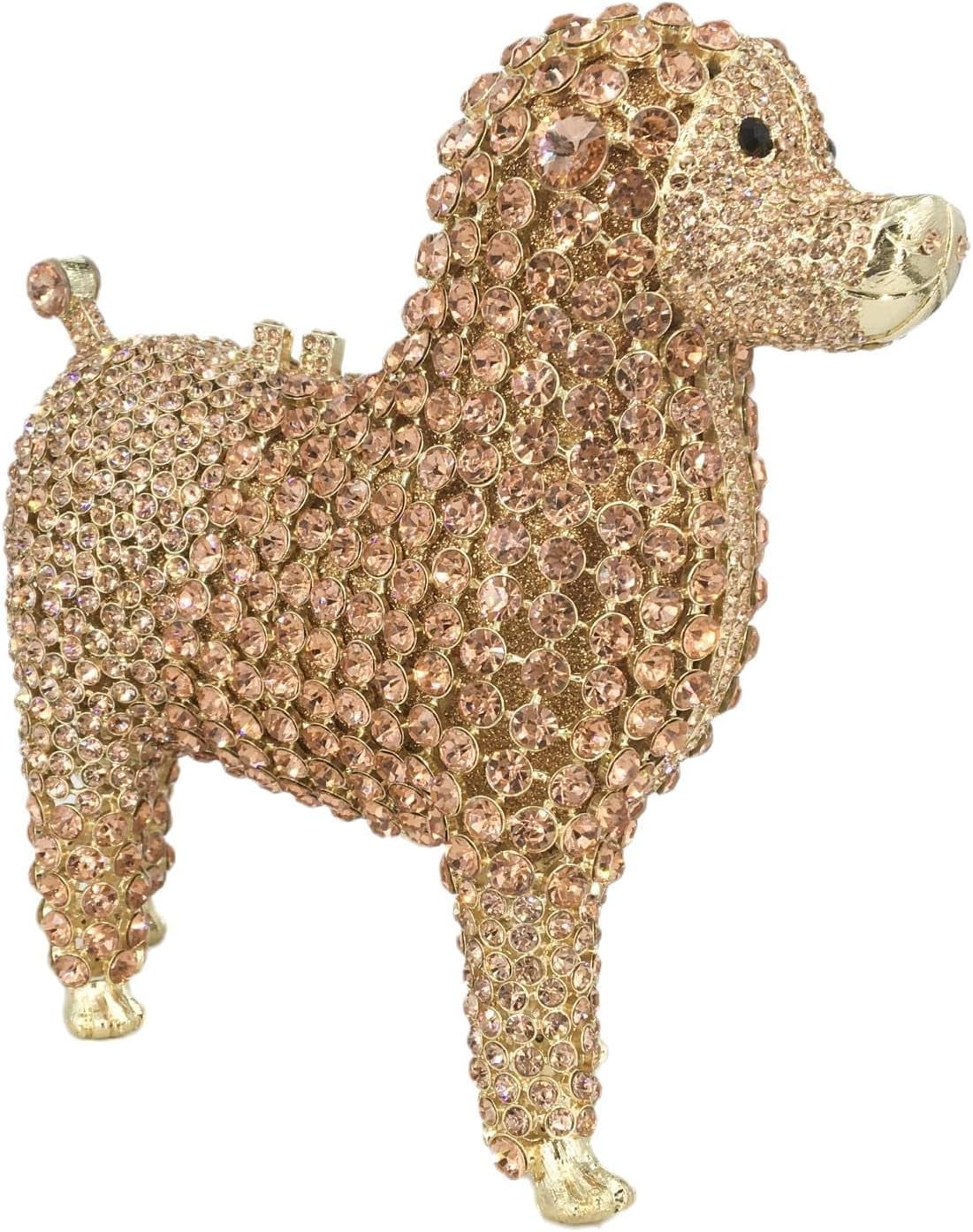 Baguery Luxury Poodle Rhinestone Clutch Purse for Women, Sparkling Crystal Evening Bag Wedding Party Phone-Friendly Animal Purse