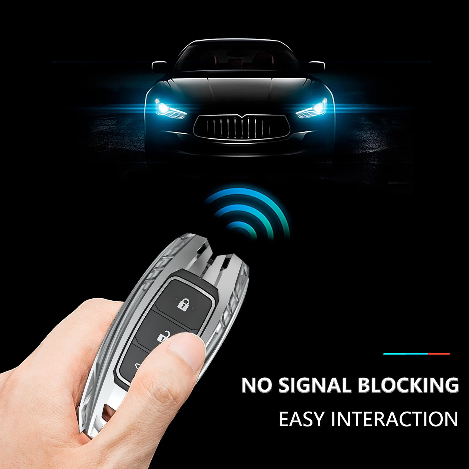For Hyundai Key Fob Cover,Keychain,Zinc Alloy Protection Car Key Shell Case Compatible with Hyundai Holder Smart Remote Keyless Entry Keyshell Accessories