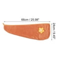 thumbnail image 2 of 1 Pc Women Soft Side Flowers Hair Towel for Bathroom Vacation Travel Orange Coral Velvet, 2 of 3