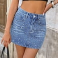 thumbnail image 4 of Tqcoqu Denim Jeans Mini Skirt for Women Low Rise Micro Skort 2026 Summer Y2k Skirts Trendy Skirt,Light Blue Women's S-XXL, 4 of 6