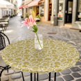 thumbnail image 4 of Yelllow Floral Fitted Tablecloth with Elastic Edged, Round Table Cloth for Dining Table, Vintage Rustic Plants Flowers Spring Waterproof Oil Proof Table Cover for Indoor Outdoor 45"-54", 4 of 8