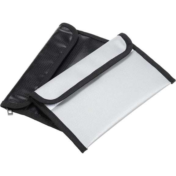 Small Fireproof Bag (5 x 8 inches), Non-itchy Fireproof Money Bag for Cash, Valuables, Passport, Currency & Keys (2-Pack)