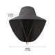 thumbnail image 4 of Sombrero Boonie para el sol para hombre con ala ancha y cordón para el cuello para protección UV Caqui, 4 of 5