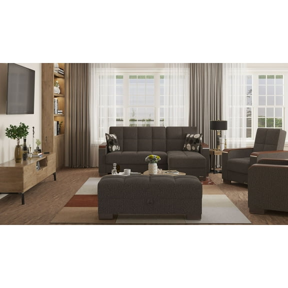 Ottomanson Origins X Upholstered Storage Ottoman, Gray