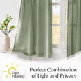thumbnail image 6 of NICETOWN Cafe Curtains for Kitchen, Pinch Pleated Small Window Curtains Over Sink, Semi Sheer Farmhouse Light Filtering Linen Curtains for Bathroom Baseroom, Sage Green, 26"x36", 2 Panels, 6 of 7