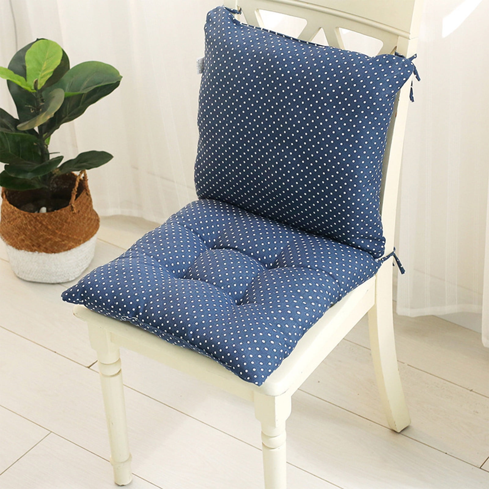 potrochi Outdoor Chair Cushion, Indoor/Outdoor Solid Back 1 Piece Square Corner Chair Cushion with Ties, Deep Seat, Weather, and Fade Resistant, Chair Cushions for Dining Chairs