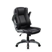 Techni Mobili Medium Back Manager Chair with Flip-up Arms in Black