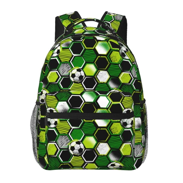 Disketp Soccer1 Mochila Estampada para Hombre y Mujer – Mochila Ligera Clásica con Múltiples Bolsillos para Universidad, Trabajo y Viajes-One Size