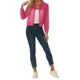 thumbnail image 2 of INSPIRE CHIC Blouson Bomber Léger Transparent à Fermeture Éclair à Manches Longues pour Femme Rose Vif TG, 2 of 5