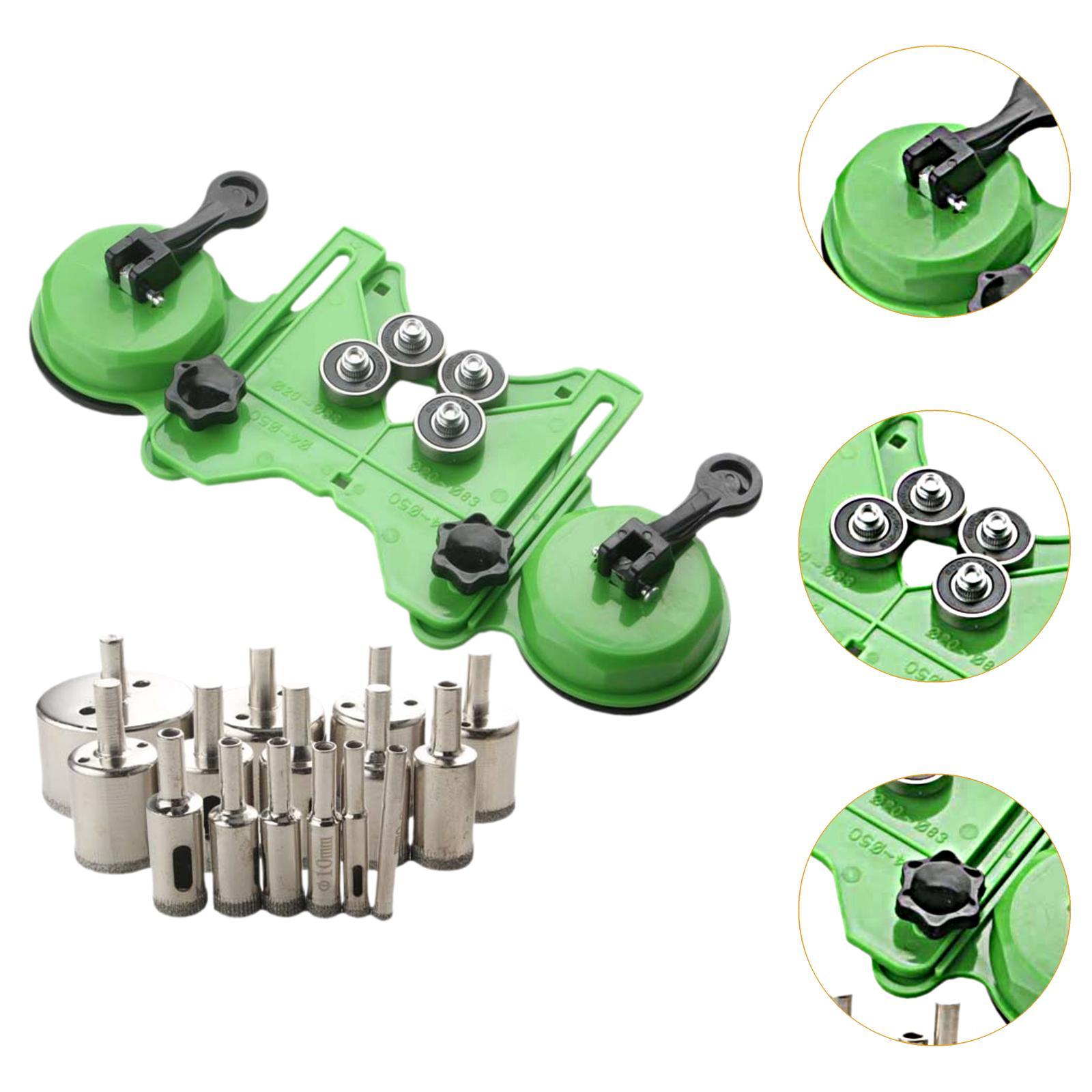 16 Pieces Tile Saw Centering Locator Drill Guide Portable Carbon Steel Set for Granite Marble Aquarium Work