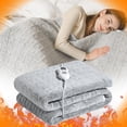 thumbnail image 2 of Penkiiy Heated Blanket Throw with 8 Hours Auto-Off 3 Heat Level, 59.8'' * 50'' Cozy Faux Rabbit Fur Bubble Electric Blanket with Overheating Protection, Soft Fast Heating Blanket, 2 of 9
