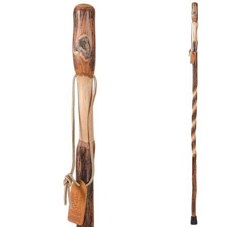 Brazos Twisted Hickory Handcrafted Wood Walking Stick Hiking Trekking Pole Cane, (Best Wood For Walking Sticks Uk)