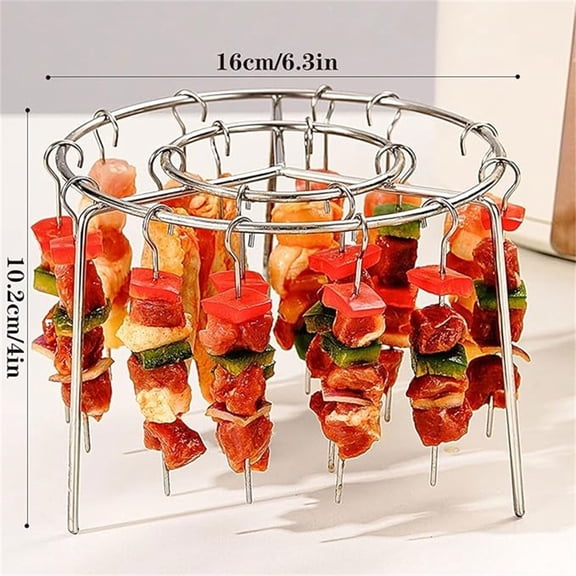 Darzheoy Air Fryer Skewers Set, 24 Pack Stainless Steel Hanging Meat Skewers, Even Cooking for 3-6 QT Air Fryers, Air Fryer Accessories for Air Fryer, Kitchen, Home, BBQ, Cooking