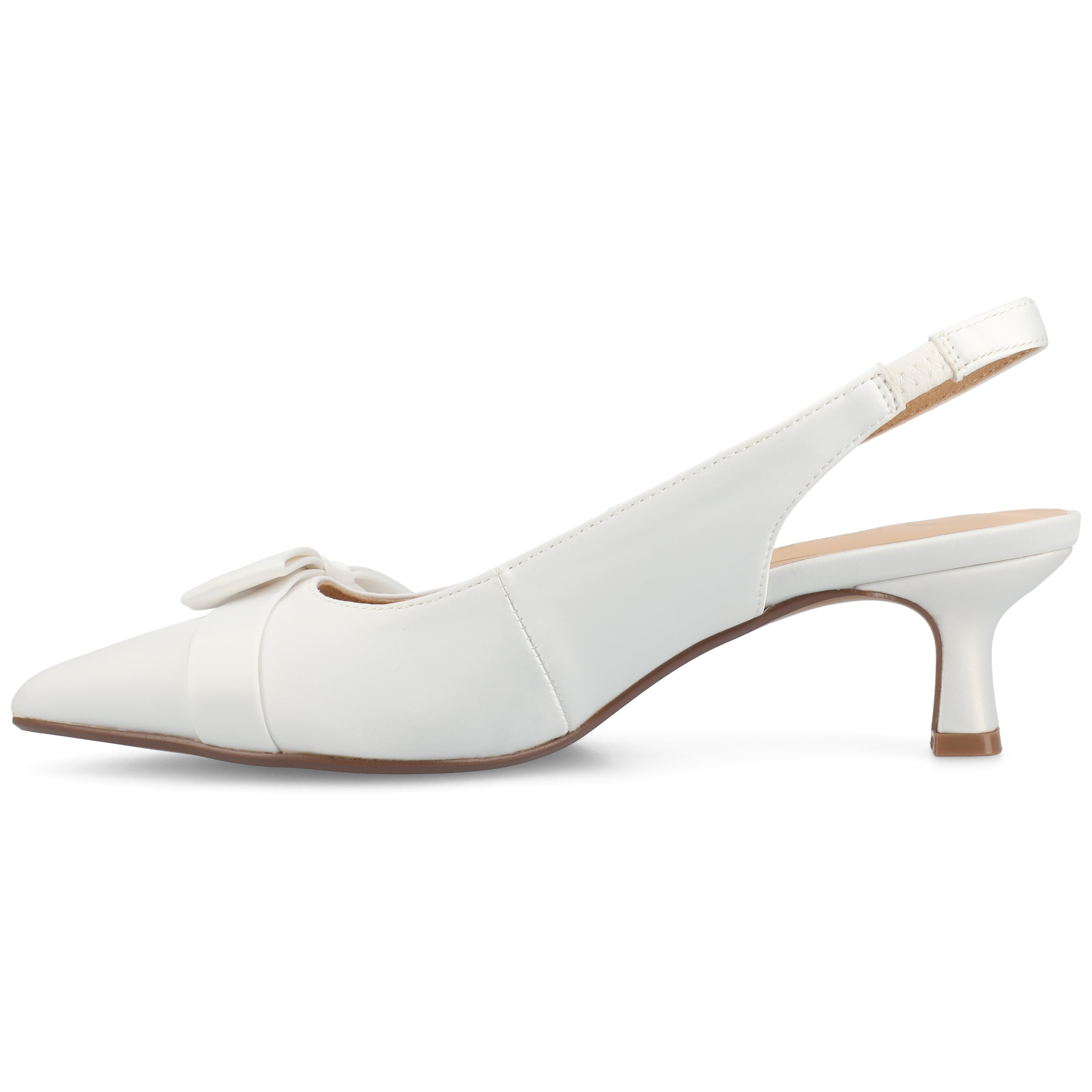 Journee Womens Paloma Sling Back Pointed Toe Kitten Heel Pumps