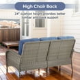 thumbnail image 6 of Opohoro 5-Piece Outdoor Conversation Set with Swivel Rocking Chairs, Patio Sofa, Coffee & Side Tables, Gray/Blue, 6 of 14