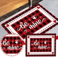 thumbnail image 1 of Cqxid Tapis à Moins de 5 $ Saint-Valentin Tapis de Porte Intérieur et Extérieur Profil Bas Résistant à la Saleté et Lavable Absorbe l'Eau Antidérapant Tapis d'Entrée Imprimé de Lettres à Carreaux 40x60 cm, 1 of 9