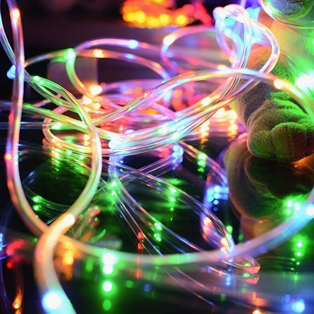 Plug in Rope Lights, 100 LEDs 40ft Waterproof Outdoor String Lights, Warm White Steady Light Copper Wire for Garden, Fence, Party, Wedding Decoration