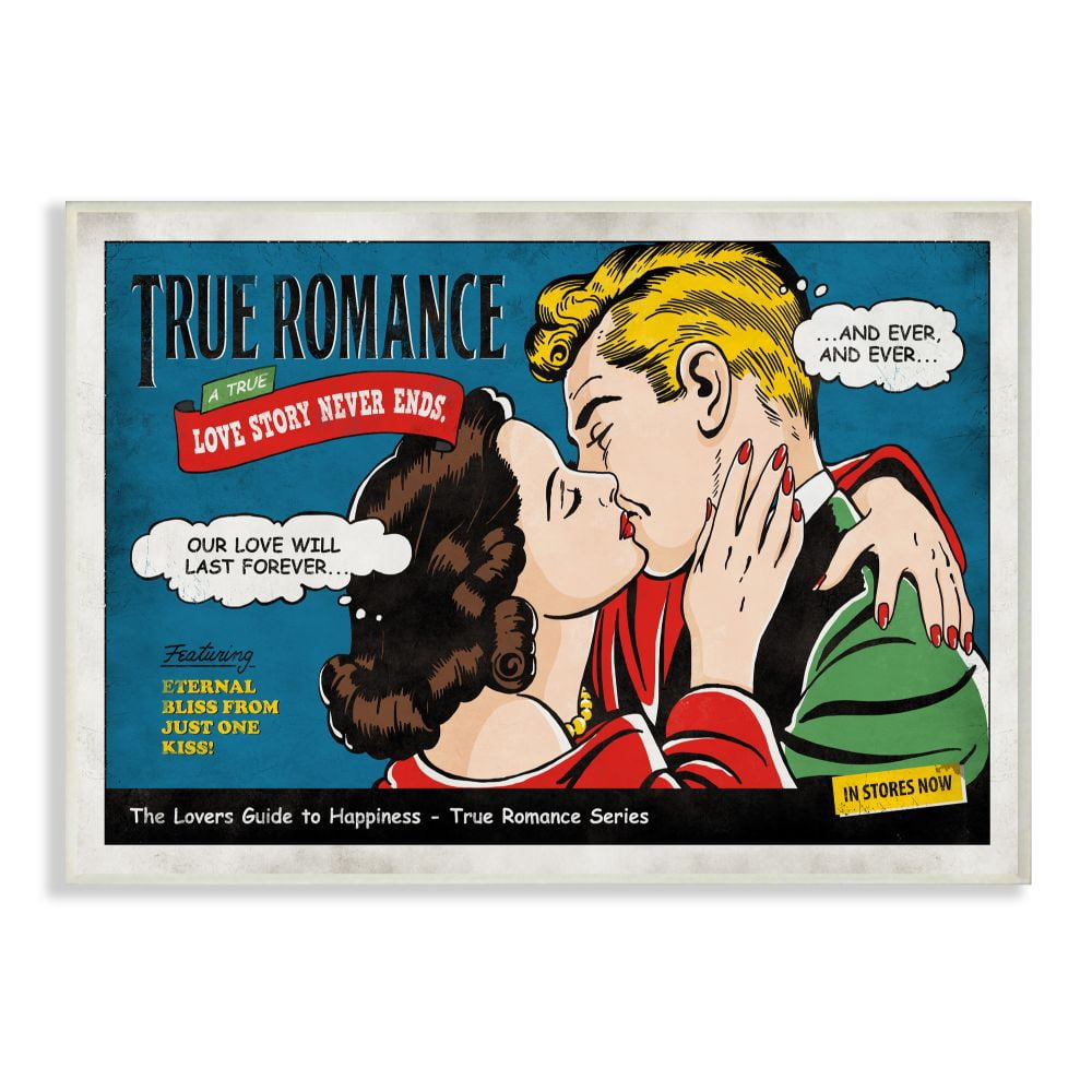 Stupell Industries True Romance Vintage Comic Book Design Wall Plaque by Ester Kay