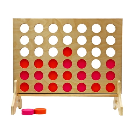 Tailgating Pros Premium Giant Four in a Row with Carrying Case - Jumbo Oversized Outdoor Yard Game - Connect Multiple Pucks in a Row to Win - Many Puck Colors Available!