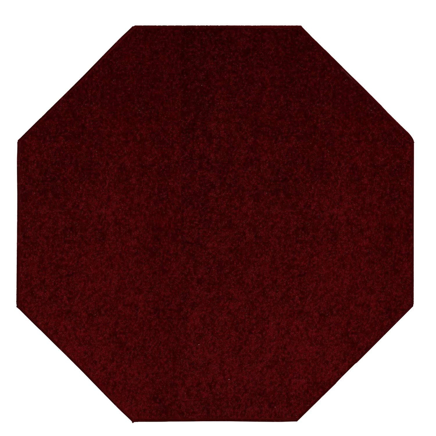 Bright House Solid Color Area Rugs Burgundy 9' Octagon