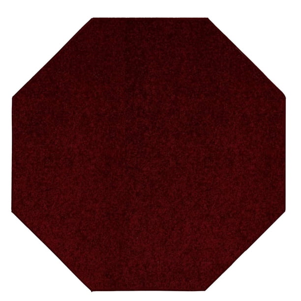 Bright House Solid Color Octagon Shape Area Rugs Burgundy 14 X14 Octagon Walmart Com Walmart Com