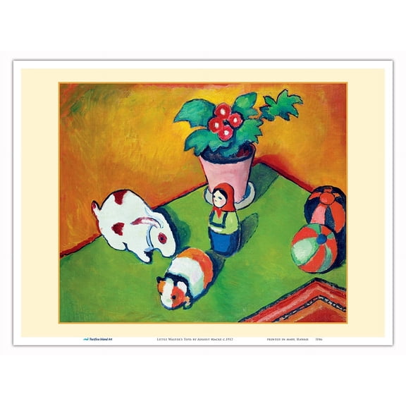 Little Walter's Toys - From an Original Color Painting by August Macke c.1912 - Master Art Print (Unframed) 9in x 12in