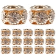 thumbnail image 3 of 100pcs Loose Beads Rhinestone Inlaid Alloy Rondelle Spacer Beads Crafts Findings, 3 of 8