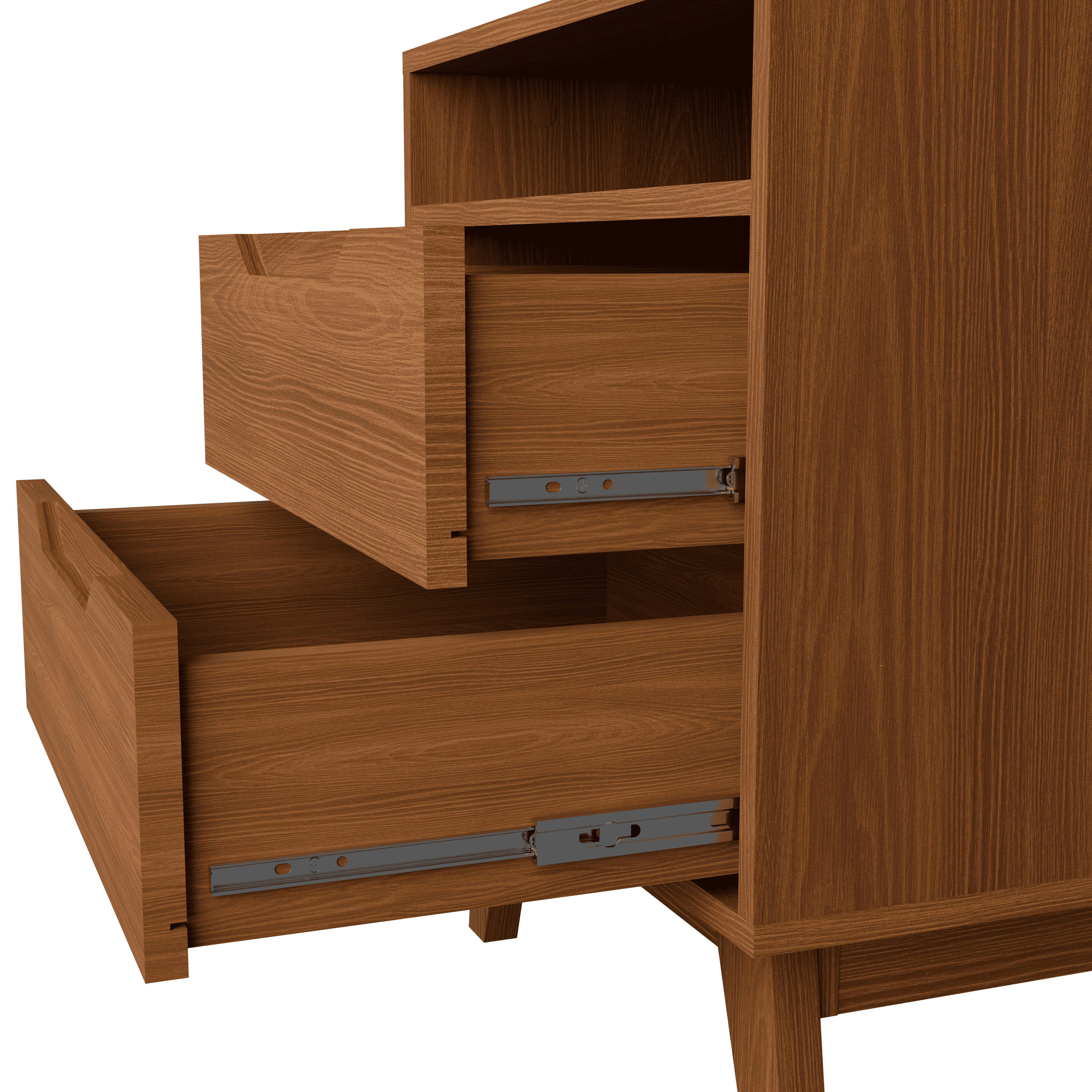 Kappesberg Paris 2-Drawer Nightstand with Open Shelf and Built-in Handles - Golden Oak - for Adults and Teens