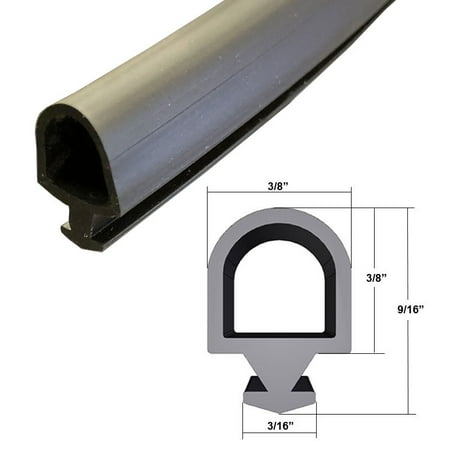

Black Silicone Bulb Type Gasket Weatherstrip 3/8 Width 3/16 Backing - 20 Ft.