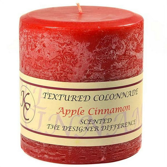 1 Pc Textured 4x4 Apple Cinnamon Pillar Candles 4 in. diameterx4.25 in. tall