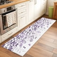 thumbnail image 2 of Runner Rug 2'x6', Purple Leaves Washable Non-Slip Hallway Runner Rugs, Summer Botanical Bedside Rugs Floor Mats Carpet Runners for Kitchen Bathroom Laundry Room, 2 of 8