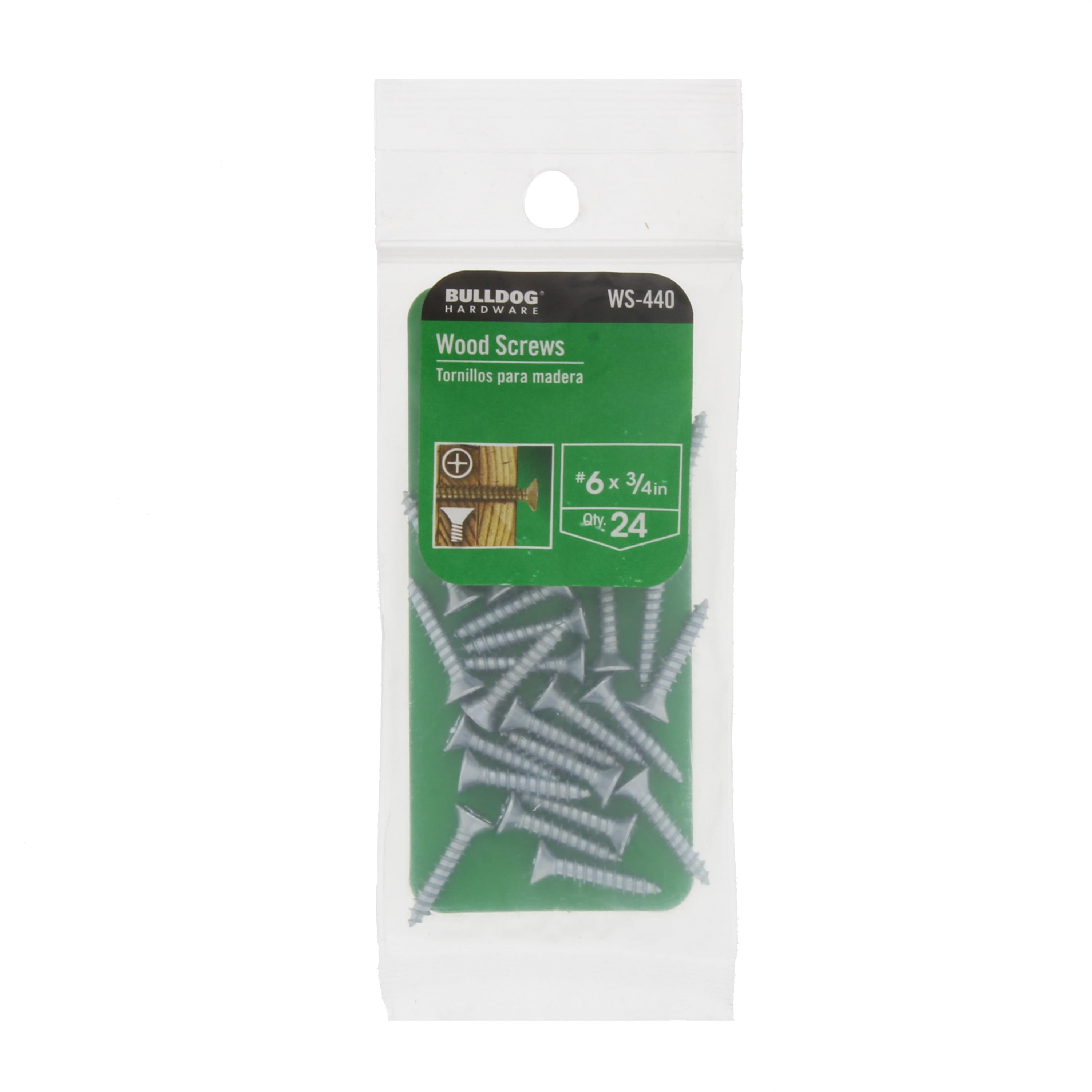 Bulldog Hardware #6 x 3/4 in. Phillips Flat Head Wood Screw, Zinc Plated (24 Pack)