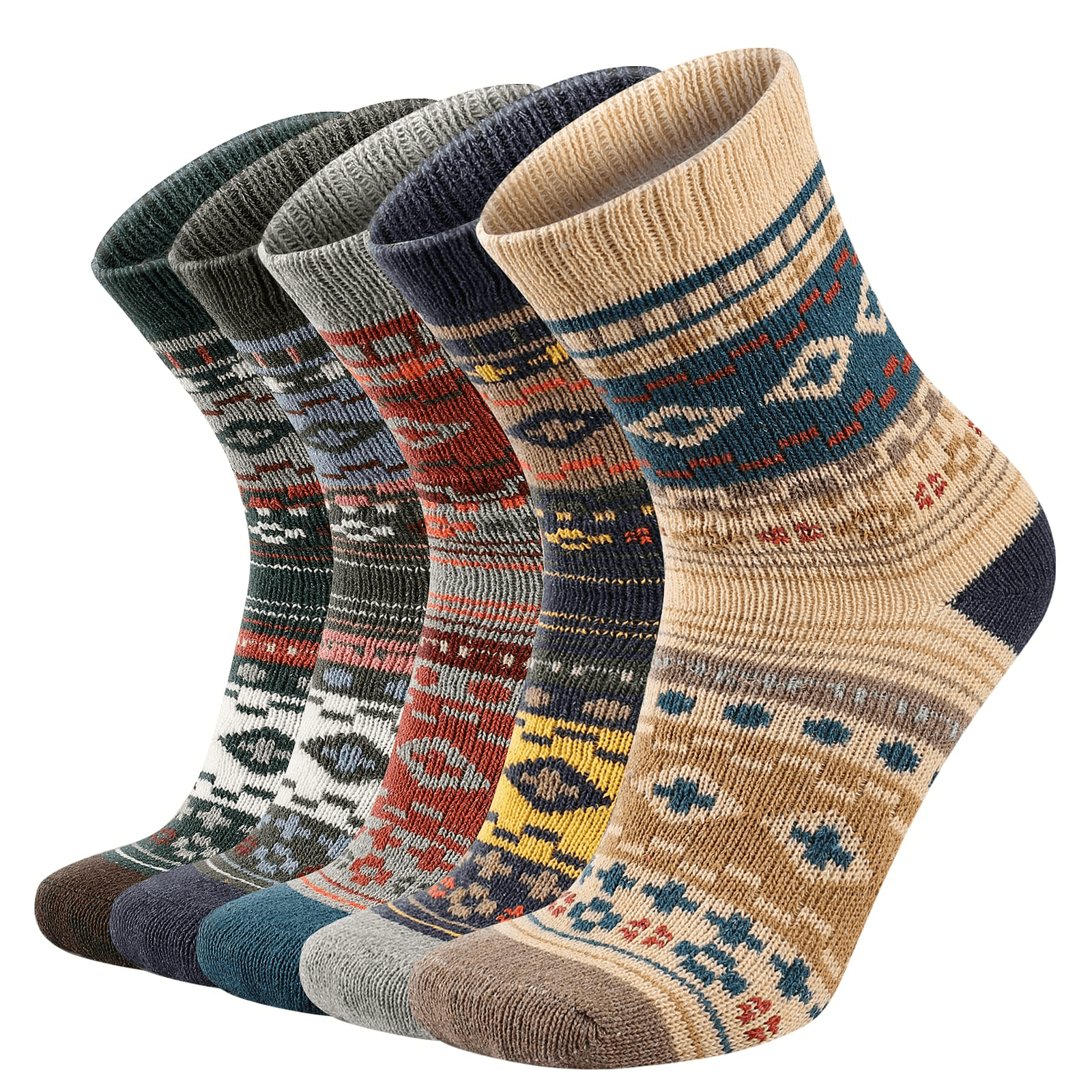 EALLCO Mens Wool Socks Thermal Warm Thick Socks Winter Crew Work Socks