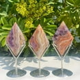 thumbnail image 3 of 1pc Natural Diamond-Cut Purple Quartz Point | Geometric Energy Generator | 4.7" Sacred Proportions, 3 of 8