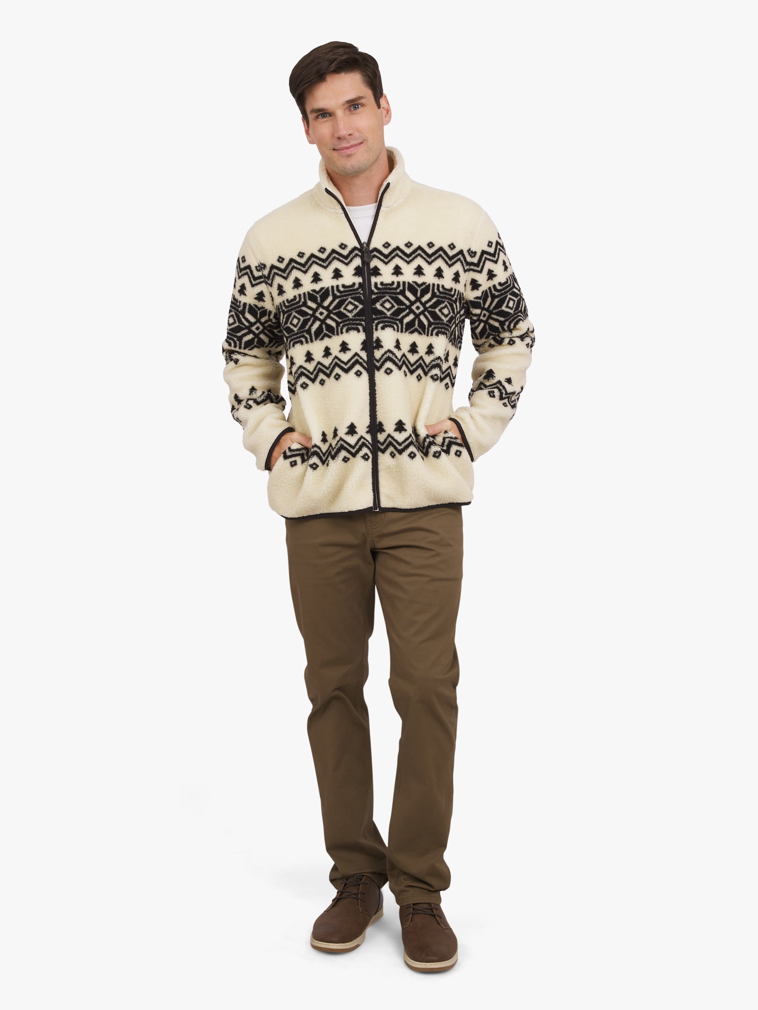 Chaps Men's & Big Men's High Pile Printed Plaid Sherpa Jacket, Sizes S-3XL