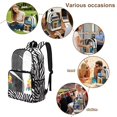 thumbnail image 5 of ZIATUBLES Zebra Tropical Flowers Print Clear Backpack Heavy Duty, Fabric & PVC Transparent Backpack with Front Pockets & Side Mesh, See Through Bookbag for School College Security, 5 of 7