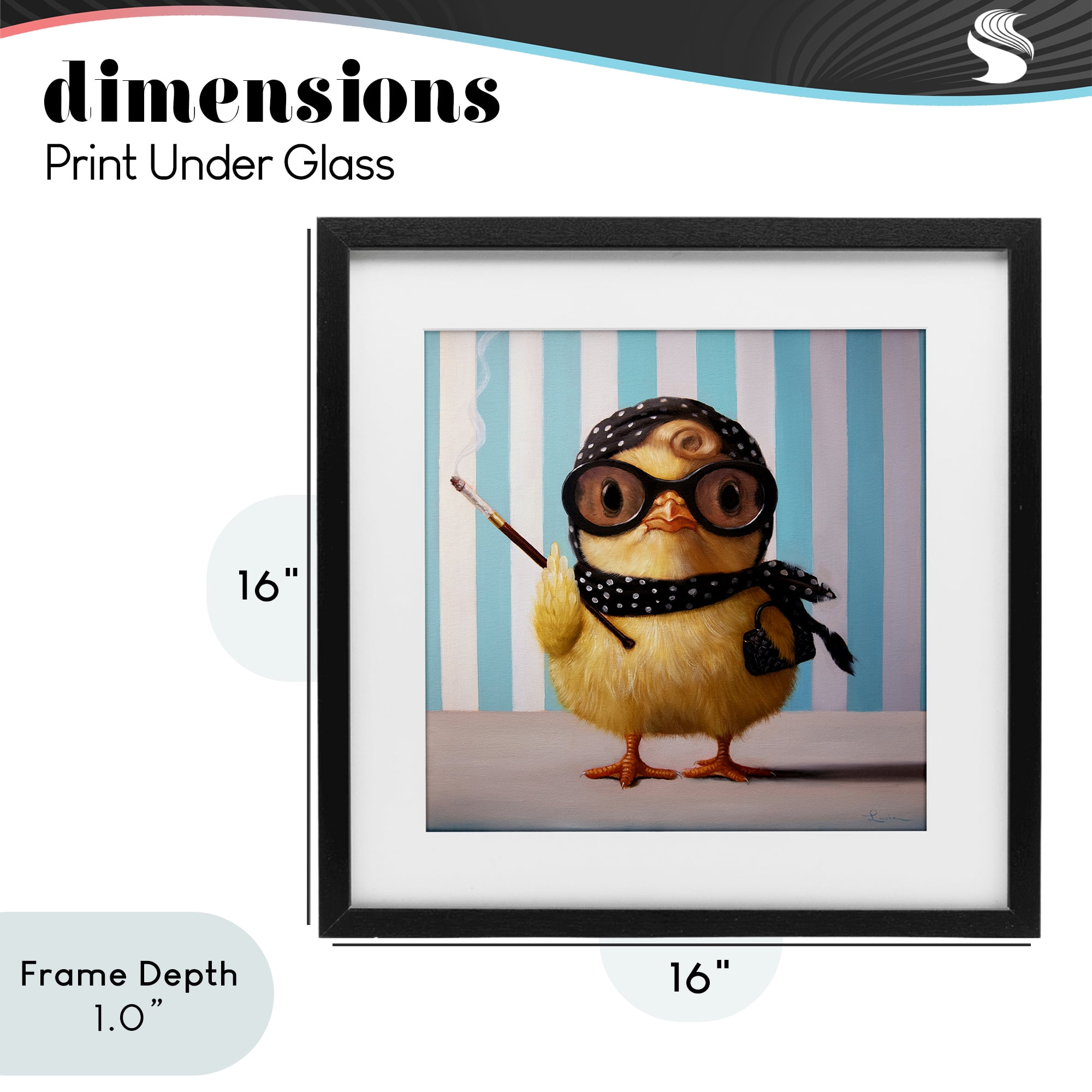 Stupell Industries Audrey Henburn Famous Chick Black Framed Print Under Glass, design by Lucia Heffernan