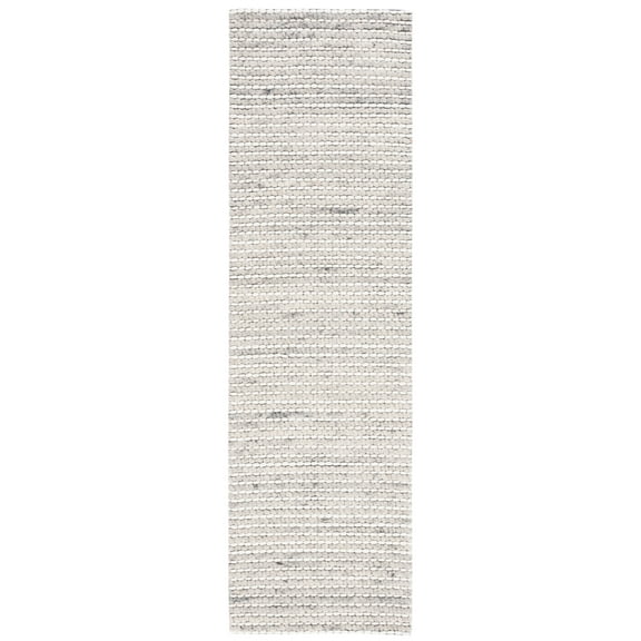 SAFAVIEH Marbella Burton Striped Wool Runner Rug, Grey/Ivory, 2'3" x 8'