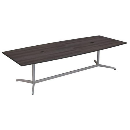 Bush Business Furniture 120W Boat Shaped Conference Table in Gray