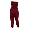 thumbnail image 2 of eVogues Plus Size Jumpsuit Burgundy, 2 of 3