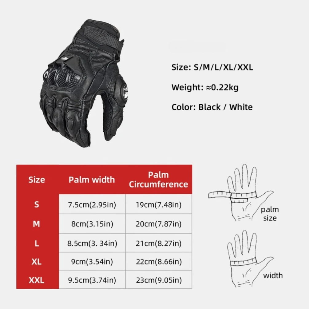 Hmhnsya Men's Genuine Leather Motorcycle Riding Gloves High Quality Protective Racing Gear