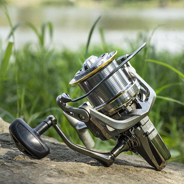 4,8/1 carrete de pesca giratorio carrete fijo de Metal carretes de fundición larga aparejos de pesca