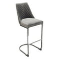 thumbnail image 4 of Vogue Set of (2) Bar Height Chairs in Grey Velvet with Polished Silver Metal Base by Diamond Sofa, 4 of 8