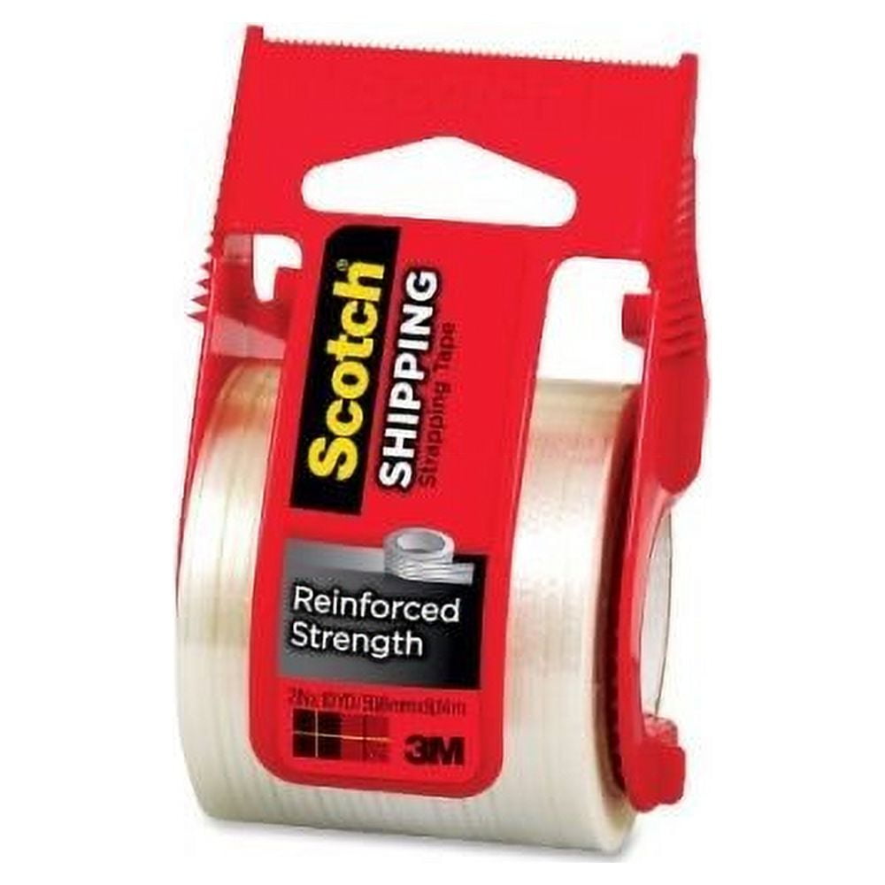 Scotch Shipping Strapping Tape & Dispenser 2" x 10yds 1 ea (Pack of 4)